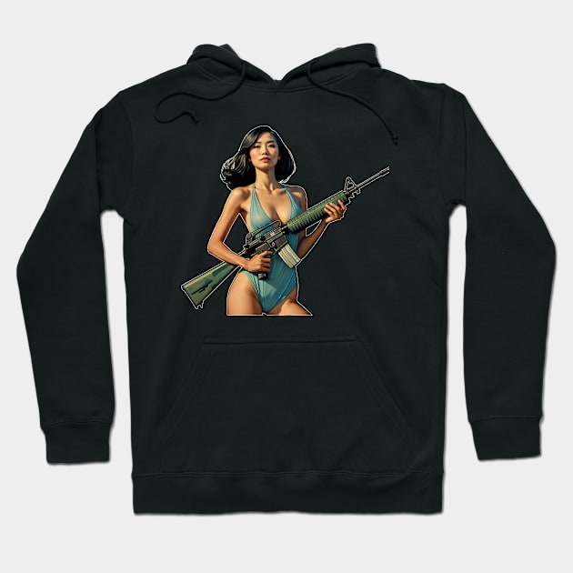 Pinup Girl Hoodie by Rawlifegraphic